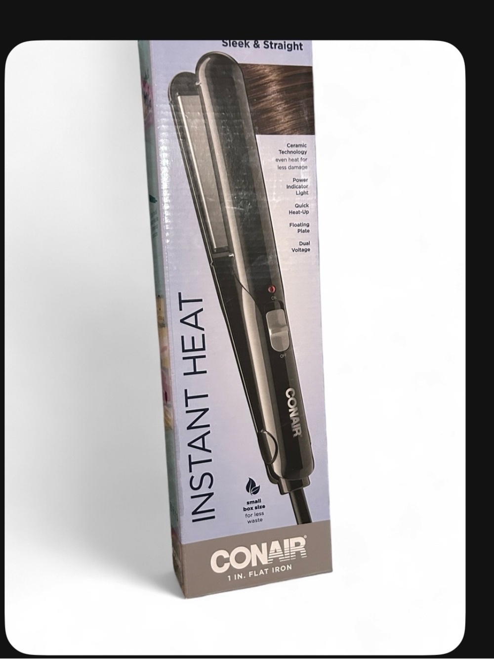 Conair Instant Heat 1” Ceramic Flat Iron Straightener- New in Box